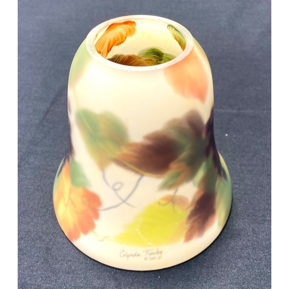 Glynda Turley 2002 Signed Reverse Hand Painted  Grapes Glass Shade Only